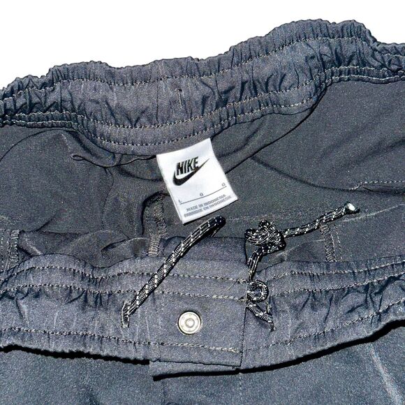 Nike Vintage Rare Windrunner Nylon Soccer Pants Trackies Fleece Black Scally Lg - Picture 6 of 10